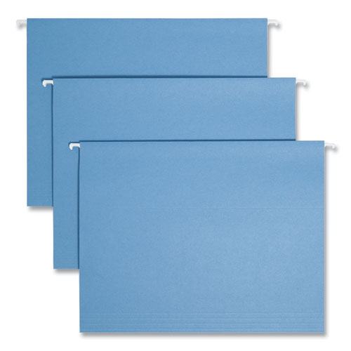 Picture of Colored Hanging File Folders with 1/5 Cut Tabs, Letter Size, 1/5-Cut Tabs, Blue, 25/Box