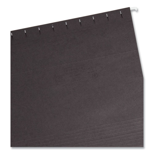 Picture of Colored Hanging File Folders with 1/5 Cut Tabs, Letter Size, 1/5-Cut Tabs, Black, 25/Box