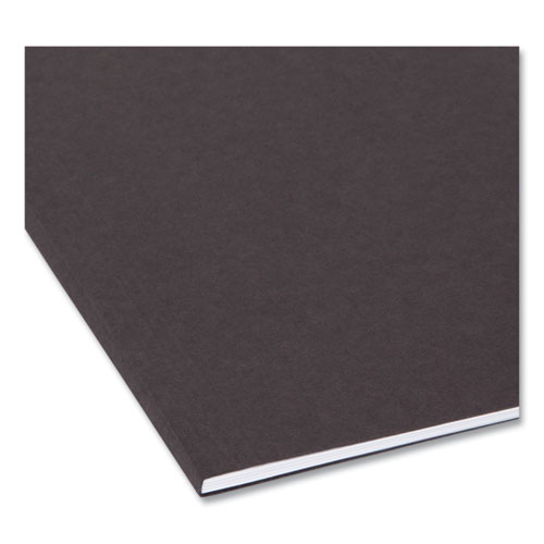 Picture of Colored Hanging File Folders with 1/5 Cut Tabs, Letter Size, 1/5-Cut Tabs, Black, 25/Box