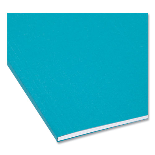 Picture of Colored Hanging File Folders with 1/5 Cut Tabs, Letter Size, 1/5-Cut Tabs, Teal, 25/Box