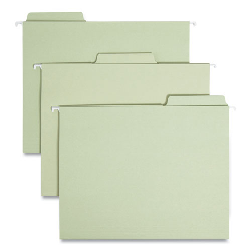 Picture of FasTab Hanging Folders, Letter Size, 1/3-Cut Tabs, Moss, 20/Box