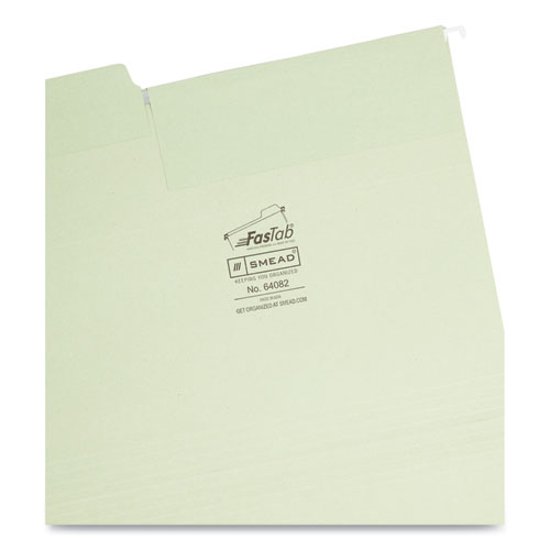 Picture of FasTab Hanging Folders, Letter Size, 1/3-Cut Tabs, Moss, 20/Box