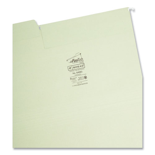 Picture of FasTab Hanging Folders, Legal Size, 1/3-Cut Tabs, Moss, 20/Box