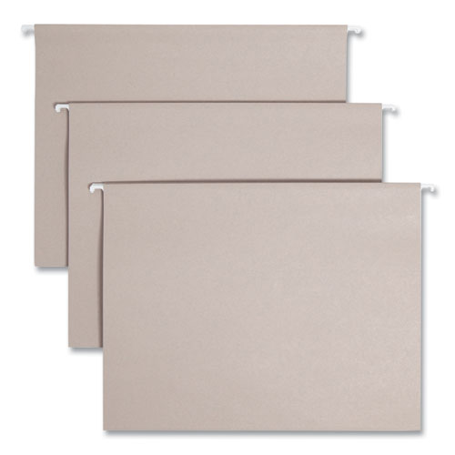 Picture of TUFF Hanging Folders with Easy Slide Tab, Letter Size, 1/3-Cut Tabs, Steel Gray, 18/Box