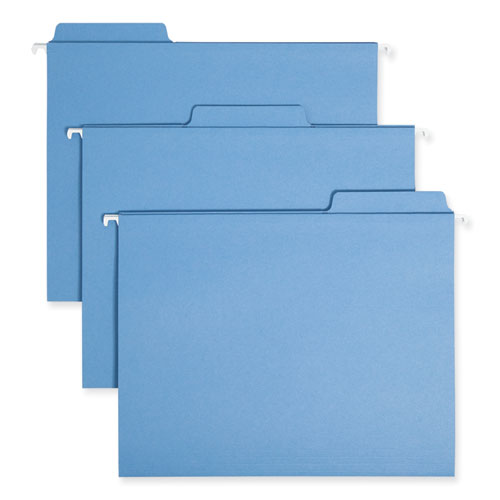 Picture of FasTab Hanging Folders, Letter Size, 1/3-Cut Tabs, Blue, 20/Box