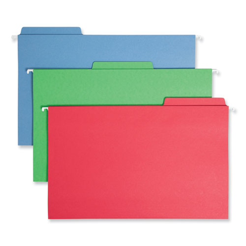 Picture of FasTab Hanging Folders, Legal Size, 1/3-Cut Tabs, Assorted Colors, 18/Box