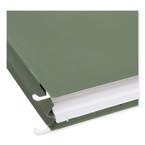 Picture of Hanging Pockets with Full-Height Gusset, 1 Section, 1.75" Capacity, Letter Size, Straight Tabs, Standard Green, 25/Box