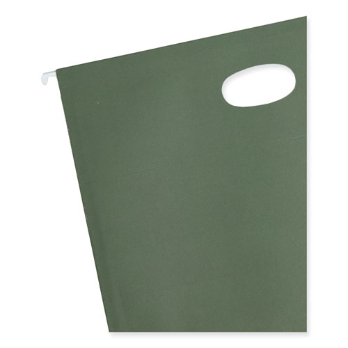 Picture of Hanging Pockets with Full-Height Gusset, 1 Section, 3.5" Capacity, Letter Size, Standard Green, 10/Box