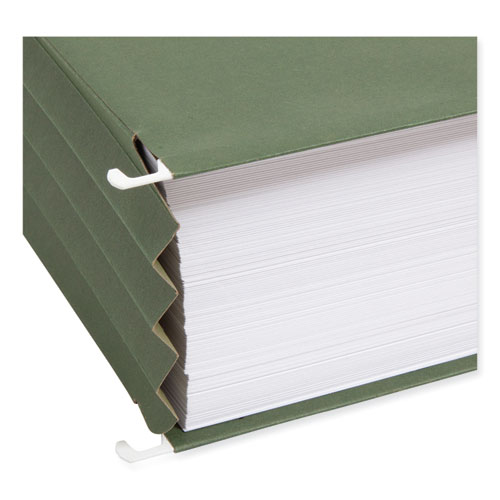 Picture of Hanging Pockets with Full-Height Gusset, 1 Section, 3.5" Capacity, Letter Size, Standard Green, 10/Box