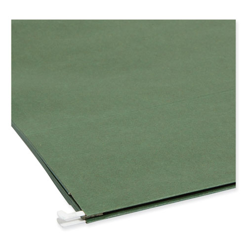 Picture of 100% Recycled Hanging Pockets with Full-Height Gusset, 1 Section, 3.5" Capacity, Letter Size, Standard Green, 10/Box