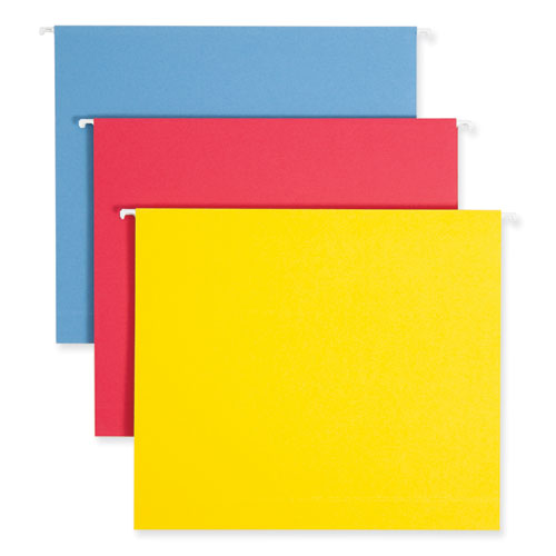 Picture of Box Bottom Hanging File Folders, 2" Capacity, Letter Size, 1/5-Cut Tabs, Assorted Colors, 25/Box