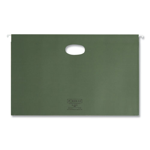 Picture of Hanging Pockets with Full-Height Gusset, 1 Section, 1.75" Capacity, Legal Size, Standard Green, 25/Box