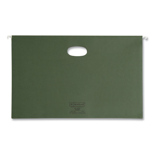 Picture of Hanging Pockets with Full-Height Gusset, 1 Section, 3.5" Capacity, Legal Size, Standard Green, 10/Box