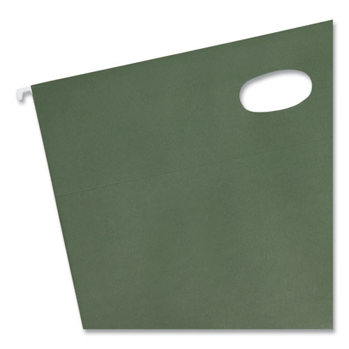 Picture of Hanging Pockets with Full-Height Gusset, 1 Section, 3.5" Capacity, Legal Size, Standard Green, 10/Box