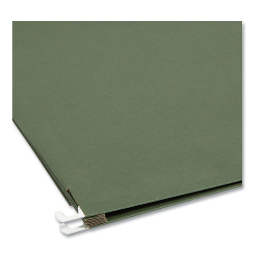 Picture of Hanging Pockets with Full-Height Gusset, 1 Section, 3.5" Capacity, Legal Size, Standard Green, 10/Box