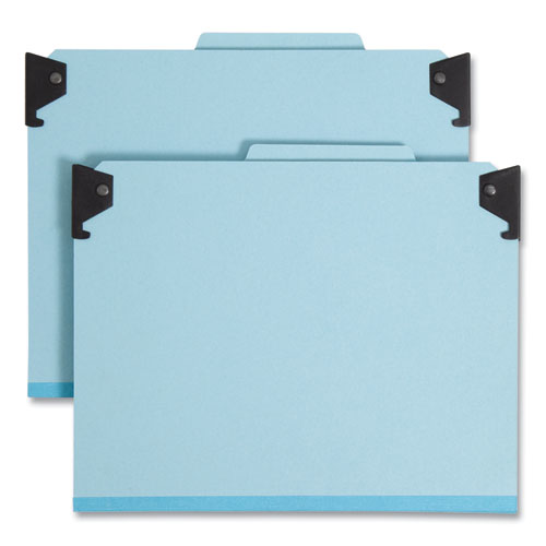 Picture of FasTab Hanging Pressboard Classification Folders, 1 Divider, Letter Size, Blue