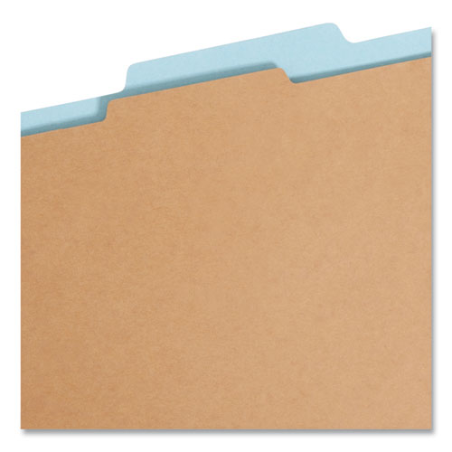 Picture of FasTab Hanging Pressboard Classification Folders, 1 Divider, Letter Size, Blue