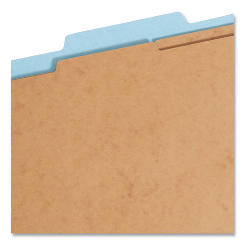 Picture of FasTab Hanging Pressboard Classification Folders, 2 Dividers, Letter Size, Blue