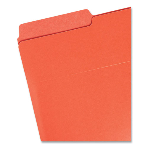 Picture of Organized Up Heavyweight Vertical File Folders, 1/2-Cut Tabs, Letter Size, Assorted: Fuchsia/Orange/Peridot Green, 6/Pack