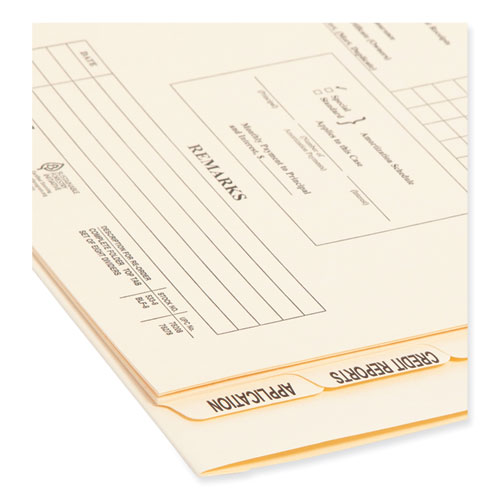 Picture of Pressboard Mortgage Folder Dividers, Pre-Printed, 1 Fastener, Legal Size, Manila, 7 Dividers/Set, 12 Sets