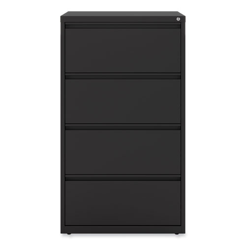 Picture of Lateral File, 4 Legal/Letter-Size File Drawers, Black, 30" x 18.63" x 52.5"