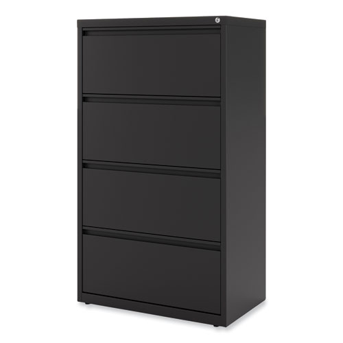 Picture of Lateral File, 4 Legal/Letter-Size File Drawers, Black, 30" x 18.63" x 52.5"