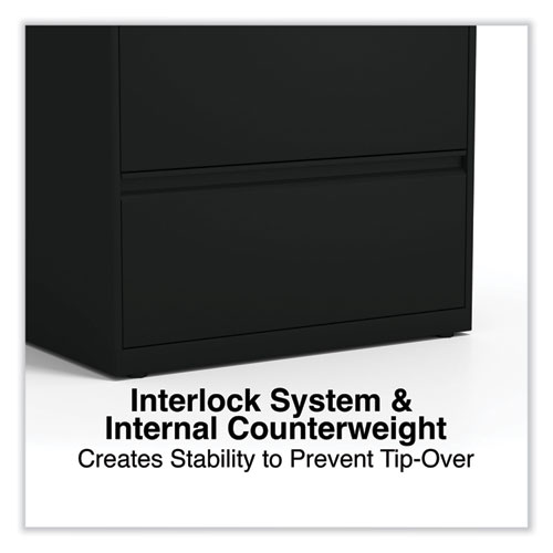 Picture of Lateral File, 4 Legal/Letter-Size File Drawers, Black, 30" x 18.63" x 52.5"