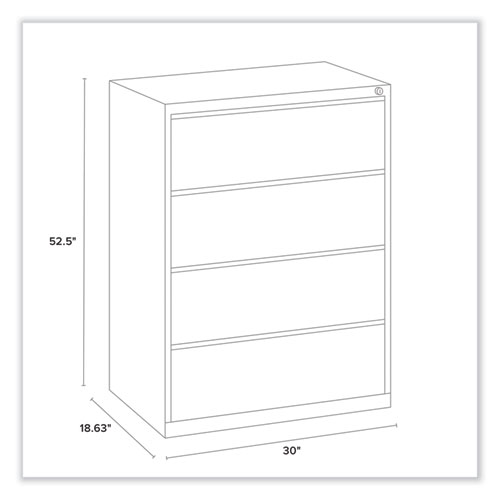 Picture of Lateral File, 4 Legal/Letter-Size File Drawers, Black, 30" x 18.63" x 52.5"