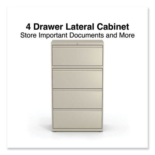 Picture of Lateral File, 4 Legal/Letter-Size File Drawers, Putty, 30" x 18.63" x 52.5"