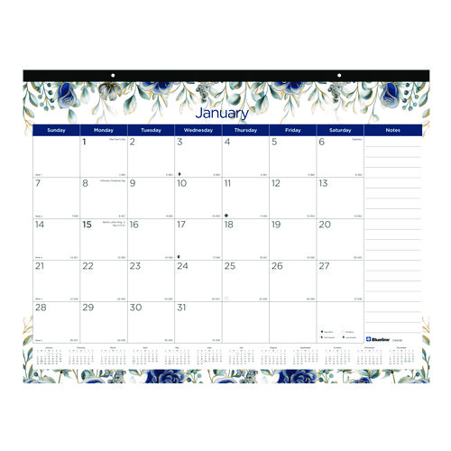 Monthly+Desk+Pad+Calendar%2C+Floral+Artwork%2C+22+x+17%2C+Black+Binding%2C+Clear+Corners%2C+12-Month+%28Jan-Dec%29%3A+2025