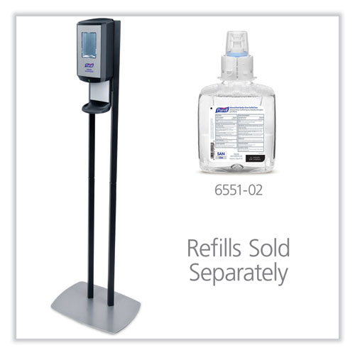 Picture of CS6 Hand Sanitizer Floor Stand with Dispenser, 1,200 mL, 13.5 x 5 x 28.5, Graphite/Silver