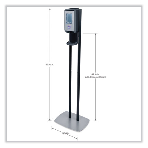 Picture of CS6 Hand Sanitizer Floor Stand with Dispenser, 1,200 mL, 13.5 x 5 x 28.5, Graphite/Silver