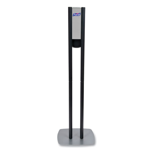 Picture of ES8 Hand Sanitizer Floor Stand with Dispenser, 1,200 mL, 13.5 x 5 x 28.5, Graphite/Silver