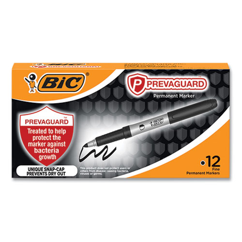 Picture of PrevaGuard Permanent Marker, Fine Bullet Tip, Black, 12/Pack