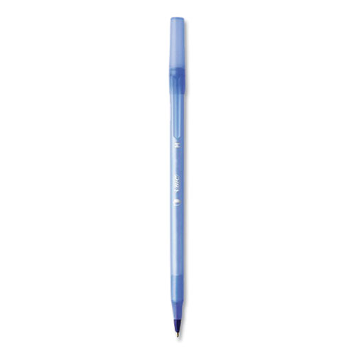 Picture of PrevaGuard Round Stic Pen, Stick, Medium 1 mm, Blue Ink, Translucent Blue Barrel, 60/Pack