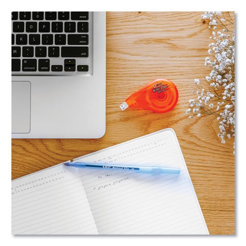 Picture of Round Stic Xtra Life Ballpoint Pen, Stick, Medium 1 mm, Blue Ink, Translucent Blue Barrel, 144/Pack