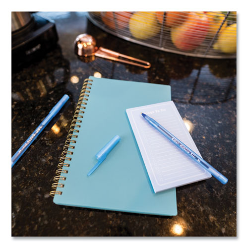 Picture of Round Stic Xtra Life Ballpoint Pen, Stick, Medium 1 mm, Blue Ink, Translucent Blue Barrel, 144/Pack