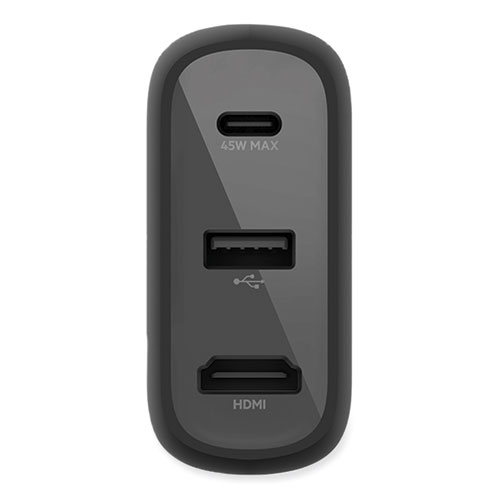 Picture of Connect 46.5W Multi-Port Power Hub for USB-C Laptop or Nintendo Switch, 3 Ports, Black