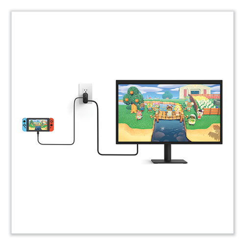 Picture of Connect 46.5W Multi-Port Power Hub for USB-C Laptop or Nintendo Switch, 3 Ports, Black