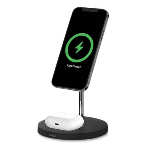 Picture of BOOST CHARGE Pro 2-in-1 Wireless Charger Stand, 15 W, Black