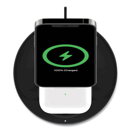 Picture of BOOST CHARGE Pro 2-in-1 Wireless Charger Stand, 15 W, Black