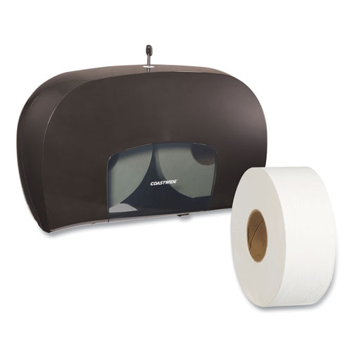 Picture of Twin Jumbo Roll Toilet Paper Dispenser, 20.13 x 6.06, Black