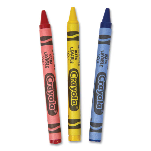 Picture of Washable Crayons, Blue, Red, Yellow 3/Pack, 360 Packs/Carton