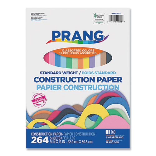 Picture of Construction Paper, 9 x 12, Assorted Colors, 264/Pack