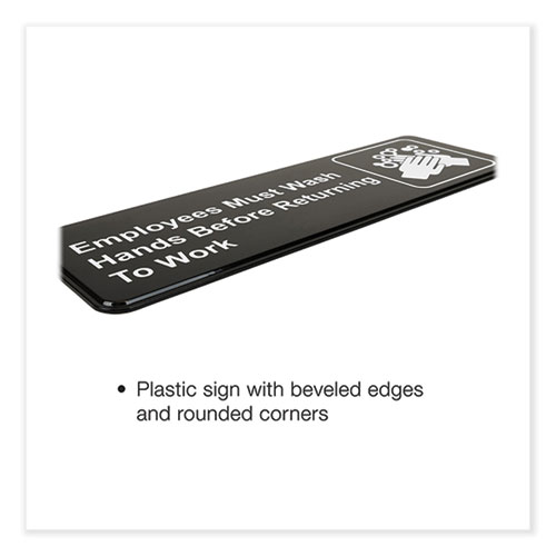 Picture of Indoor/Outdoor Restroom with Braille Text, 6" x 9", Black Face, White Graphics, 3/Pack