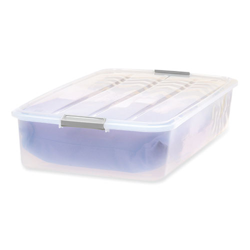 Picture of 50 Qt. Latch Lid Underbed Storage Box, 17.75" x 32.5" x 6.5", Clear