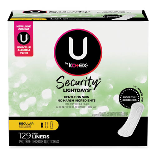 Picture of U by Kotex Security Lightdays Liners, Unscented, 129/Pack