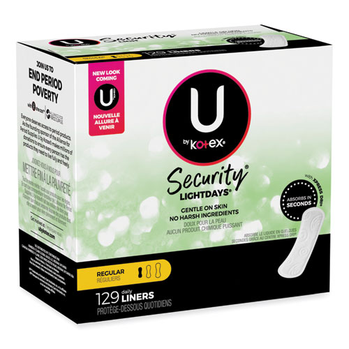 Picture of U by Kotex Security Lightdays Liners, Unscented, 129/Pack