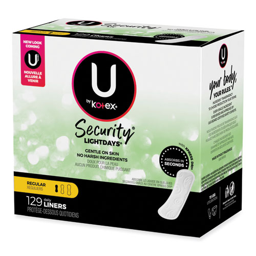 Picture of U by Kotex Security Lightdays Liners, Unscented, 129/Pack