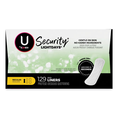 Picture of U by Kotex Security Lightdays Liners, Unscented, 129/Pack